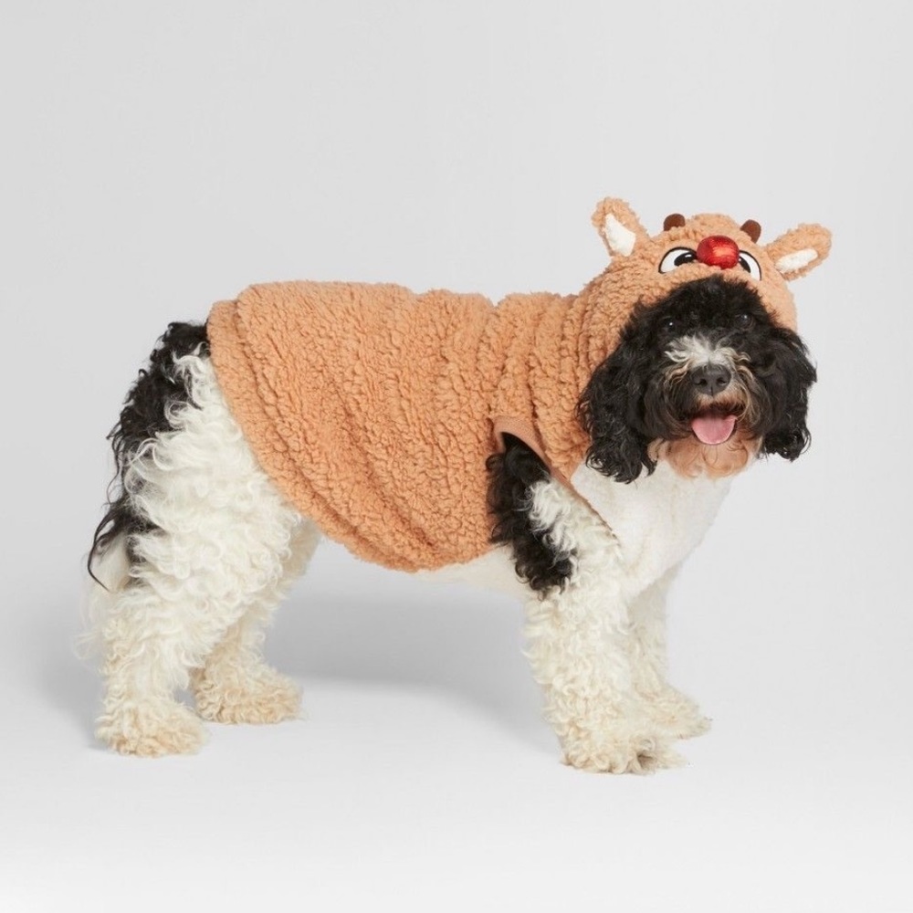 NWT Rudolph the Red-Nosed Reindeer Hooded Pet Jacket, Size XL